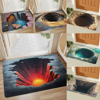 3D Illusion Tiefe Willkommensmatte Rutschfeste Eingangsmatte für Wohnzimmer Schlafzimmer Küche Staubabweisend Langlebiger Boden Teppich Fußmatte