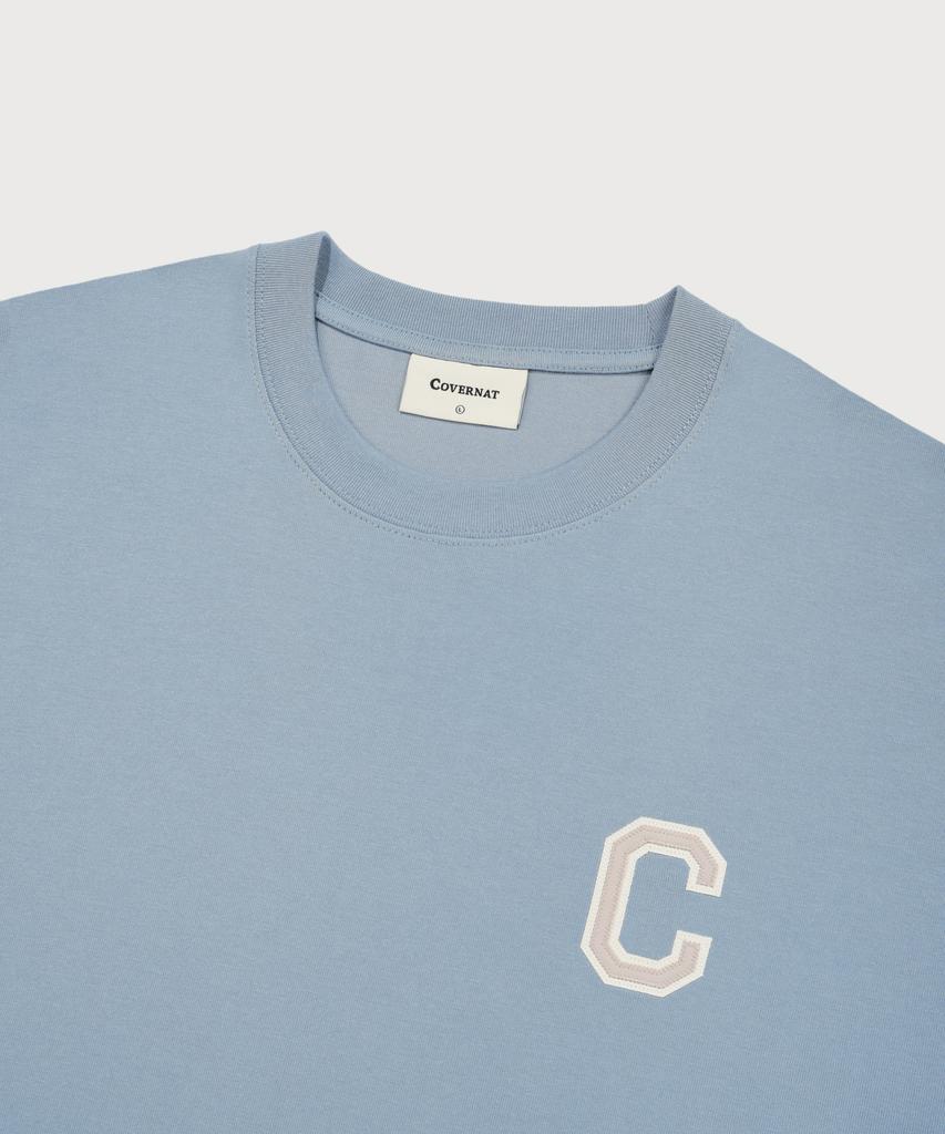 COVERNAT Cool Cotton Shine C Logo T-Shirt Sky Blue