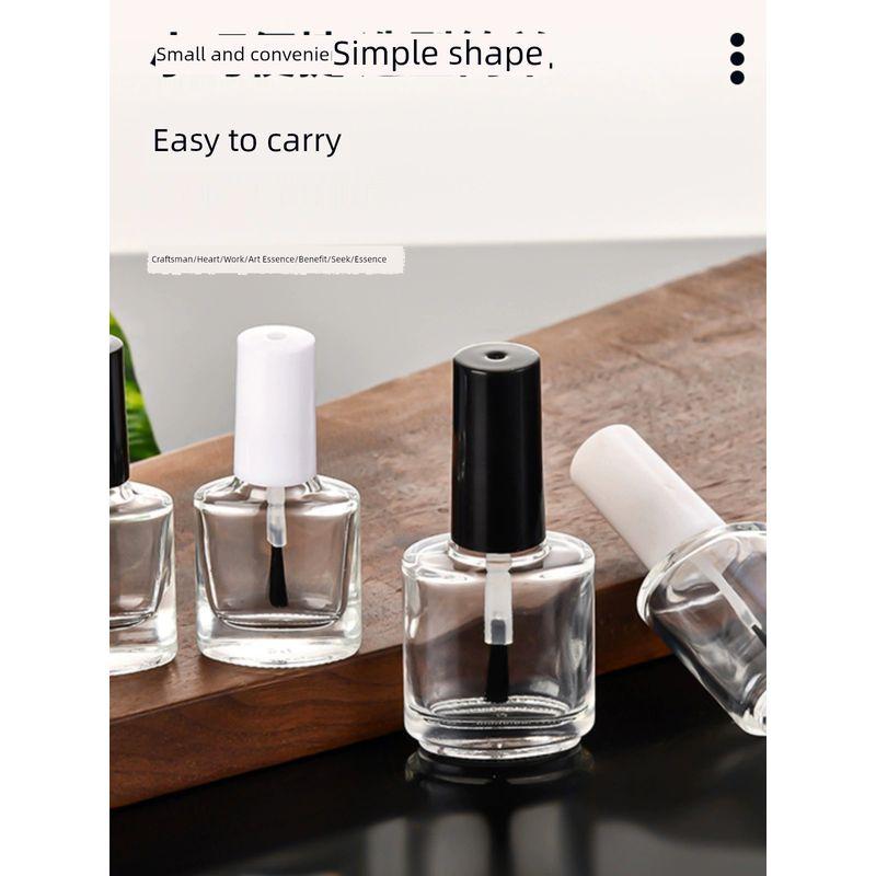 Factory Direct Sales In Stock Nail Polish Bottle Empty Glass Bottle Brush with Lid Nail Polish Sub-Packaging Blush Glue Medicine Bottle Lot