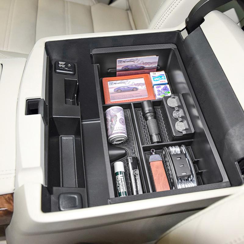 Center Console Organizer for 2014-2018 Chevrolet Silverado/GMC Sierra 1500, 2500/3500HD(2015-), Armrest Storage Box Tray