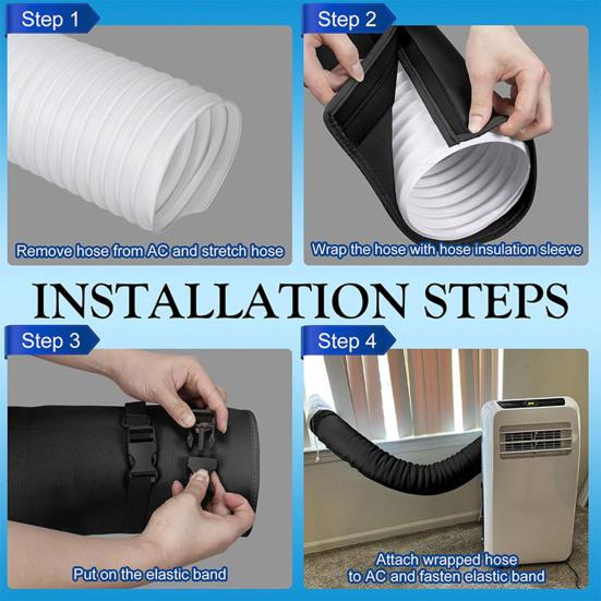 Yousheng Draagbare Airco Slanghoes Airconditioningslang Isolatiehoes Universele Geïsoleerde Hoes voor 5" 5,9" Diameter Afvoerslangen Kanaal Ventilatie