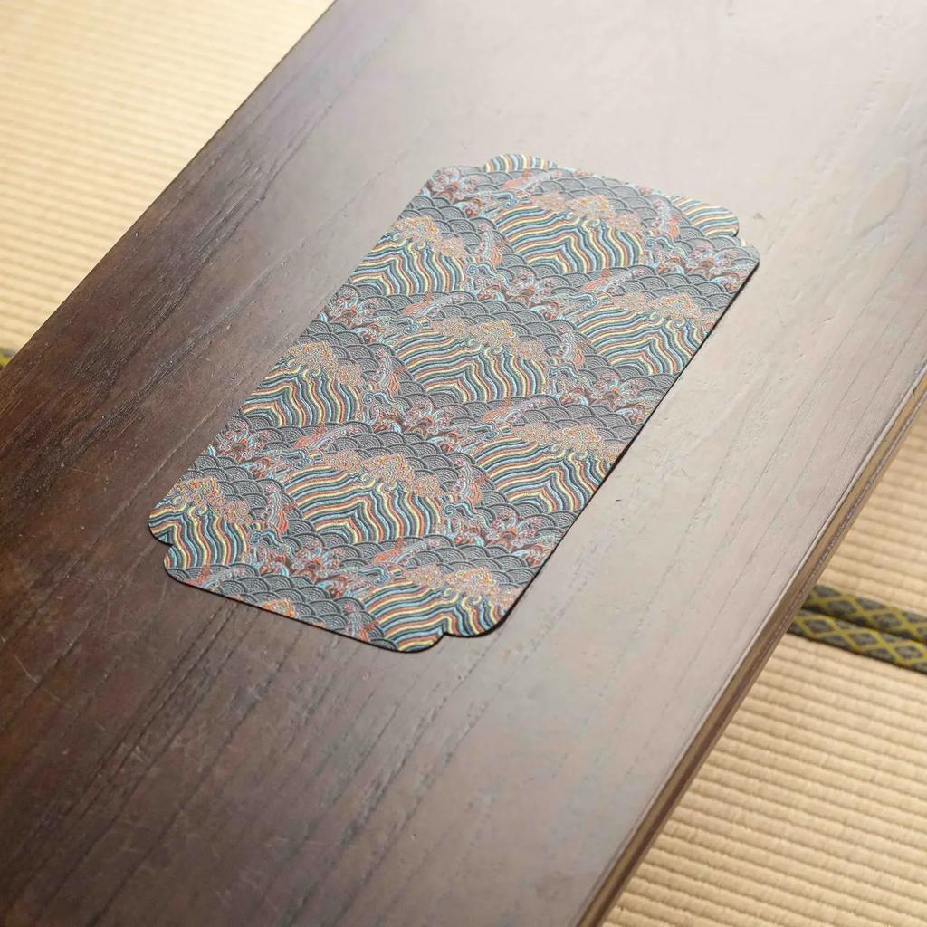 Double-Sided Brocade Tea Mat - Chinese Zen Style Non-Slip Dry Brewing Pad for Tea Ceremony Vintage Table DecorTraditionalCoaster