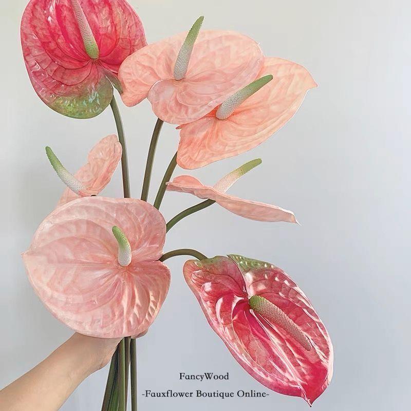 Anthurium Artificial Flowers, Single Anthurium Artificial Flowers, Home, Wedding, Soft Decoration, Flower Arrangement and Decorative Flower Art