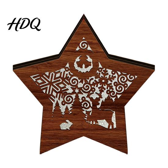 Christmas Gift for Kids 3D Wooden LED Night Light Hollow Carved Tabletop Decor Holiday Decoration with Warm Glow Festive Home And Office Light Lamp