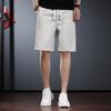 High-end Light Gray Casual Shorts Men's Summer Loose Straight Versatile Elastic Waist Simple Commuter Men's Five-point Pants