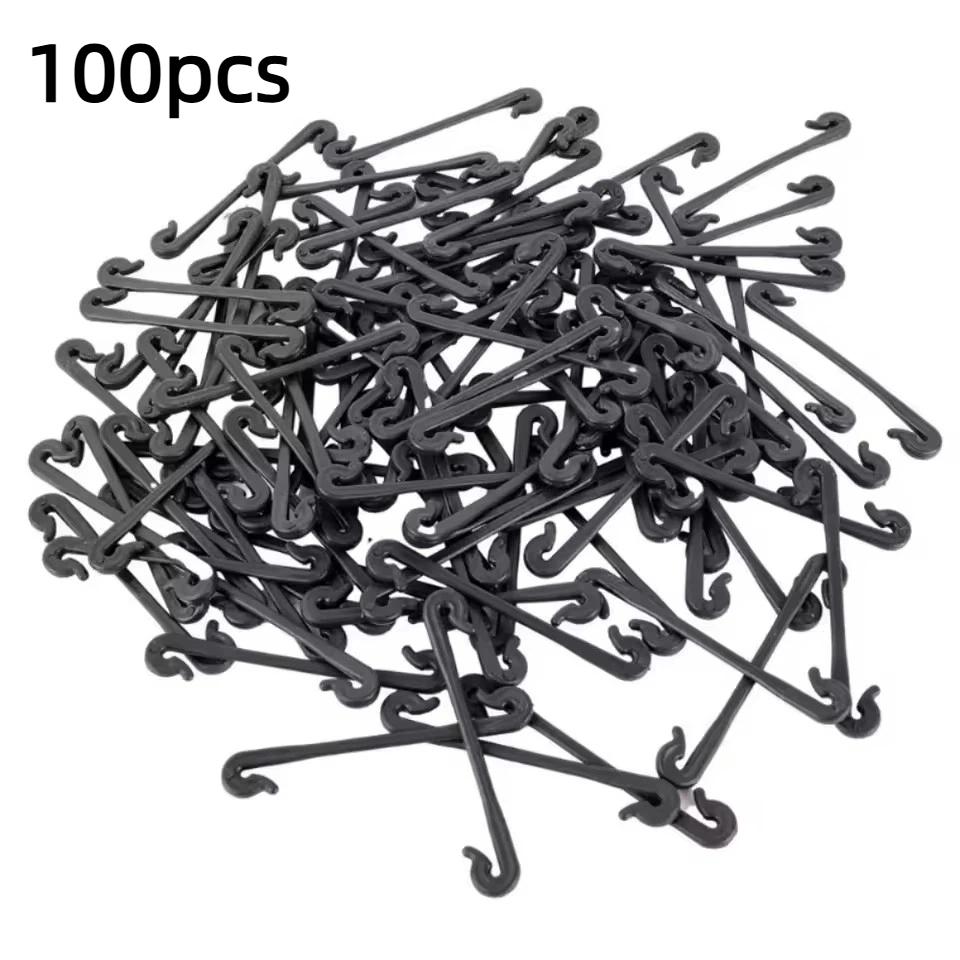 

100Pcs Garden Plants Fixed Clips Buckles Tomato Vegetable Grafting Clips Grape Support Vine Clips Plastic Fixed Buckle Hooks 100pcs чёрный