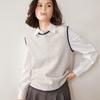 Women's Early Autumn Cashmere Knit Vest - Round Neck Sleeveless Cardigan Pullover