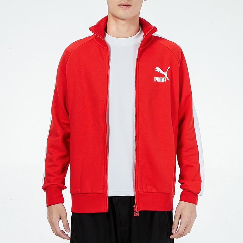 Puma Casual Sports Patchwork Classic Stand Collar Jacket Men Jackets Red 532935-11
