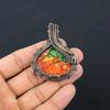 Multi Copper Turquoise Gemstone Pure Copper Wire Wrapped Handmade Pendant Jewelry For Gift