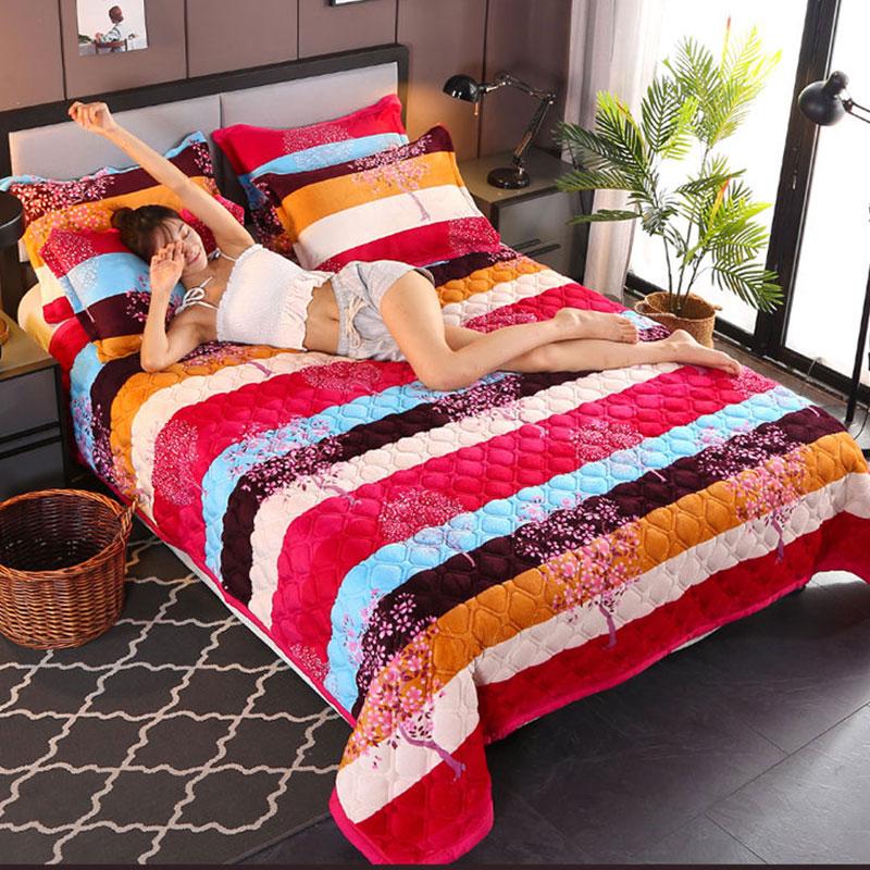 Coral Fleece Blanket Sheets Quilted Non-slip Double-layer Flannel Blankets Warm Blankets Leisure Blankets Air-conditioning Blankets