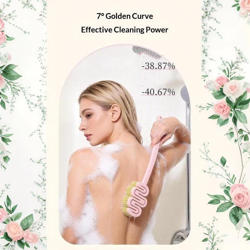 Long Handle Shower Back Brush With Soft Bristles Ergonomic Design For Daily Bathing Deep Exfoliating Skin Cleansing