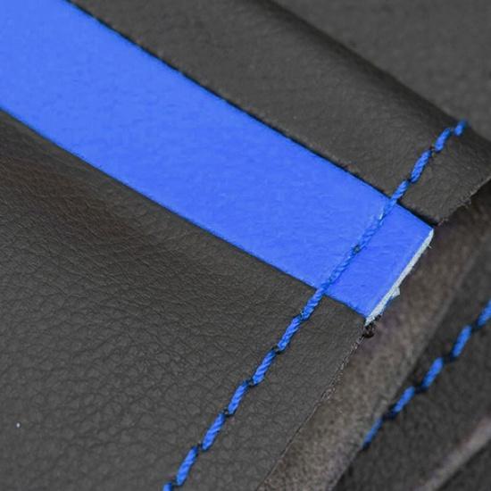 Car Steering Wheel Micro Leather Cover For Nissan 350Z 2003 - 2009 Blue Stripe