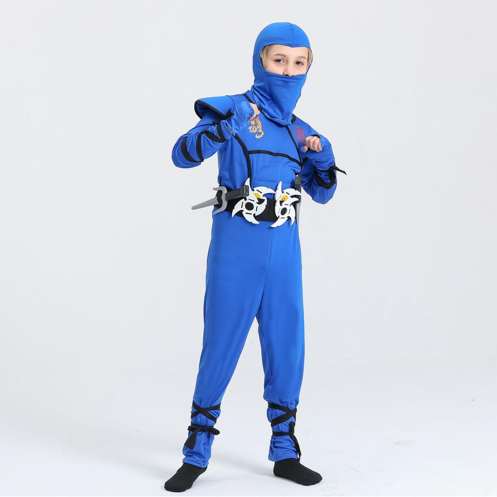 New Kids Cosplay Costume Naruto Anime Performance Outfit Samurai Ninja Clothing Halloween Role Play Set