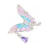 Purple Romantic~ Butterfly Sweet Cool Enamel Dripping Oil Zir*****Pening Ring Exquisite Stacking Temperament Ring Woman