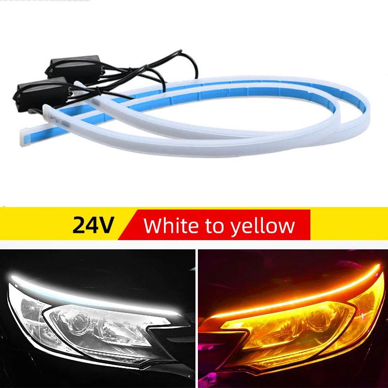 

24V Светодиодный указатель поворота Дневные ходовые огни Для 24V Грузовик Фара Задний фонарь Водонепроницаемый ДХО Высокая яркость Предупреждающие огни 45cm(17.7Inch)-2Pcs