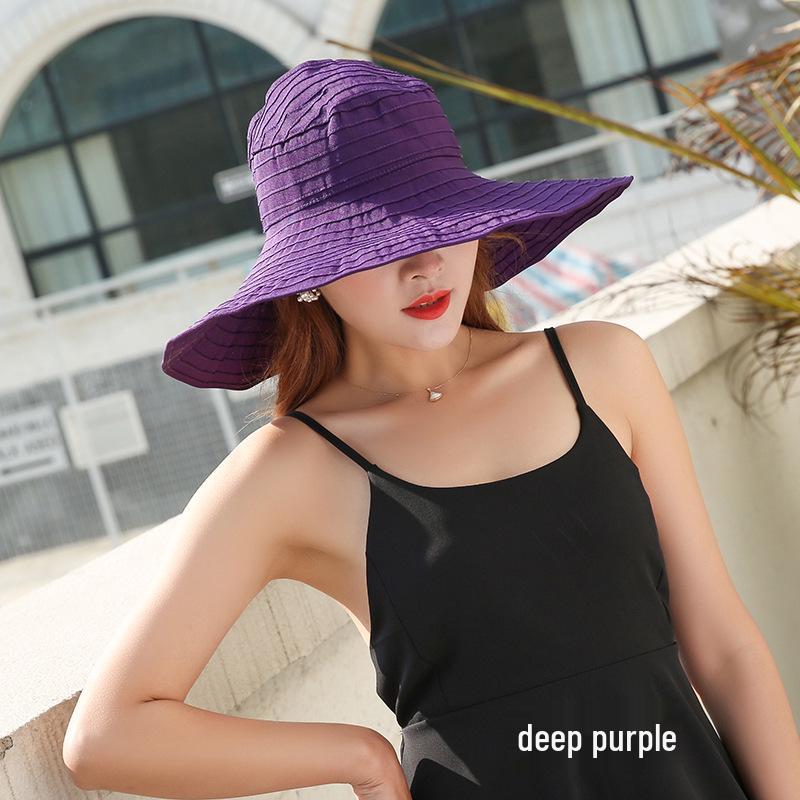 Korean Style Wide Brim Anti-UV Roll-Up Sun Hat for Adults