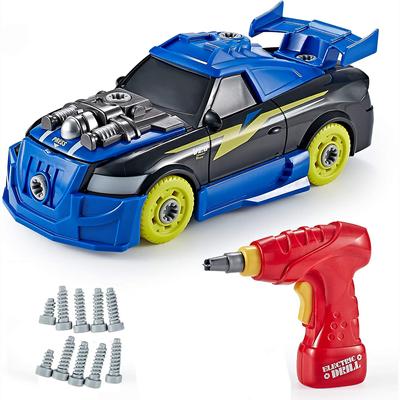 Ensemble de 27 pièces de voiture Roadster à démonter – Jouets de construction de voiture à monter soi-même pour garçons et filles avec perceuse de travail et sons de moteur réels