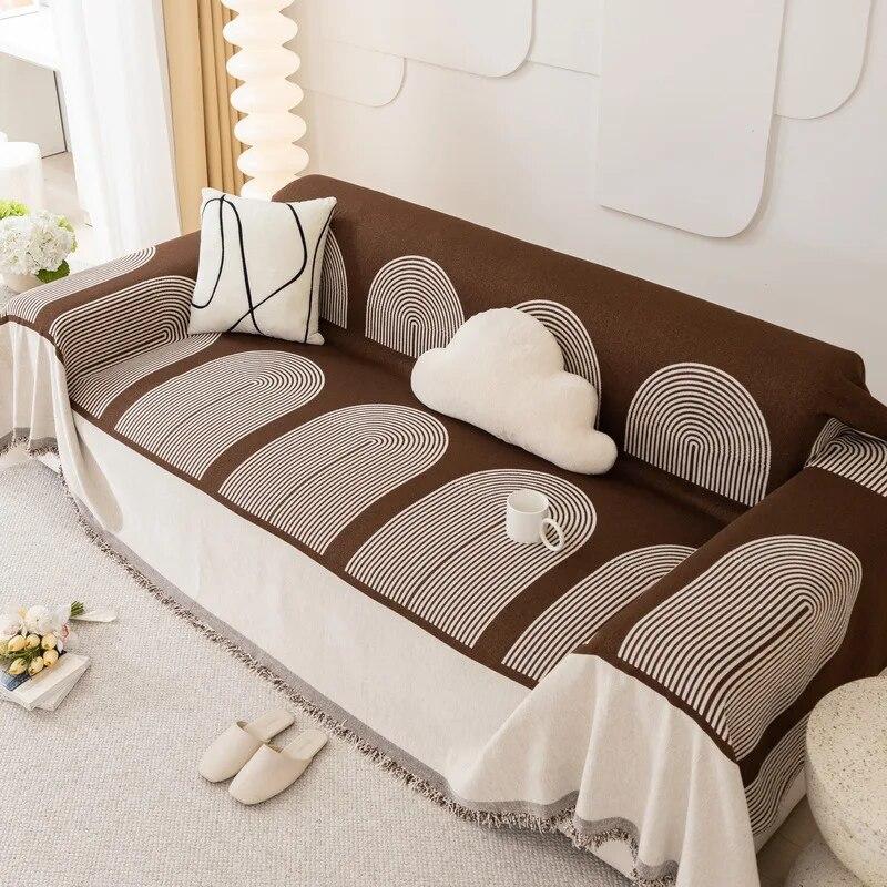 Advanced Sense Sofa Towel Chenille Arch Shape Universal Sofa Throw Corner Couch Towel One Piece All Inclusive Cover Cloth Towel
