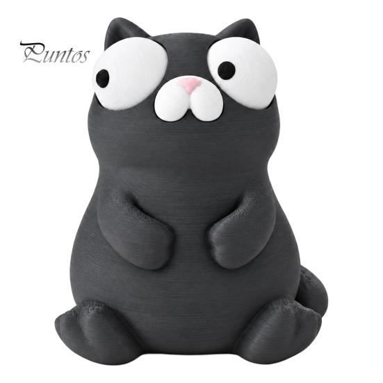 Unique Office Decor 3D Printed Funny Cartoon Cat & Goose Figurine with Movable Eyes, Flexible Eye Expression Toy Cute Animal Desk Decor, Stress Relief