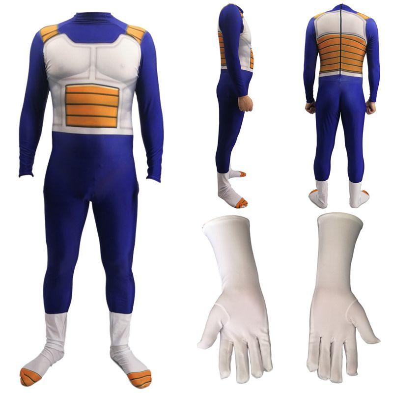 Dragon Anime Ball Z Vegeta Jumpsuit Cosplay Costume Zentai Suit For Adult  Kids