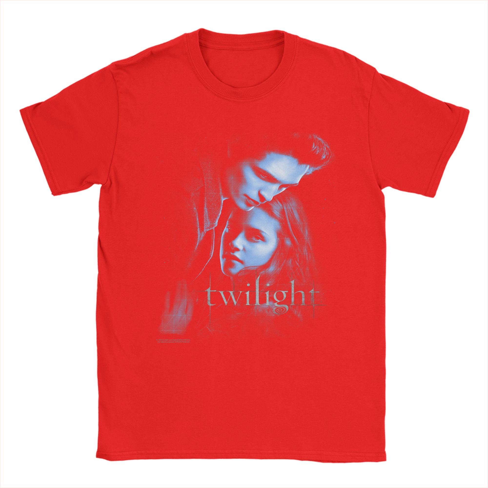 Twilight Main Poster Edward and Bella Blue Embrace Movie T Shirt Summer YK T Shirts Cotton Tee Shirt For Unisex Clothes S