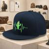 Cactus Heartbeat Cute Cartoon Flat Brim Baseball Cap Casual Unisex Polyester Snapback Sun Visor Hat