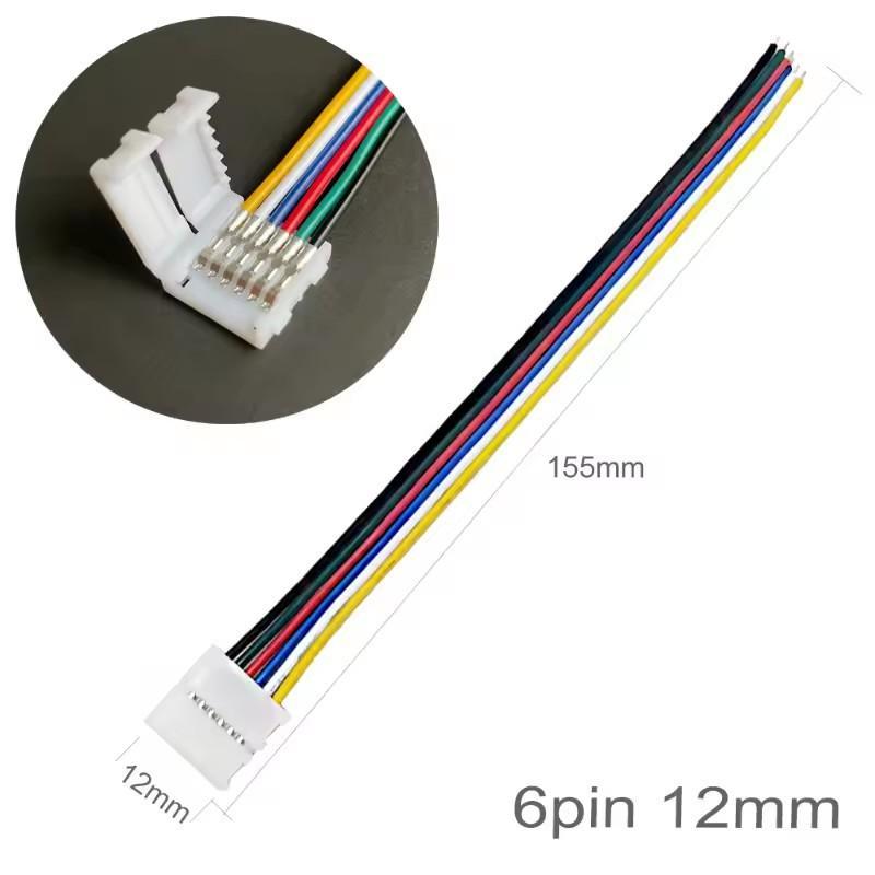 10Pcs 2/3/4/5/6Pin Solderless Led Strip Light Connectors 5Mm 8Mm 10Mm 12Mm For 2835 5050 Led Strip Wire Pcb Ribbon 15.5Cm
