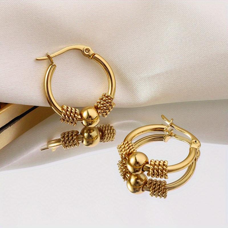 Stainless Steel Retro Elegant And Fashionable Earrings Suitable for Daily Wear Jewelry Accessories, Ideal Choice for Women'S Valentine'S Day Gifts