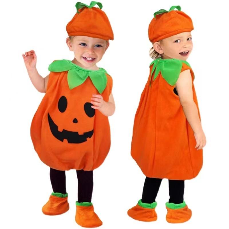 Boy Girls Pumpkin Halloween Vestidos Party Costume Children Romper Infant Kids Jumpsuit Carnival Party Cosplay Children Clothes