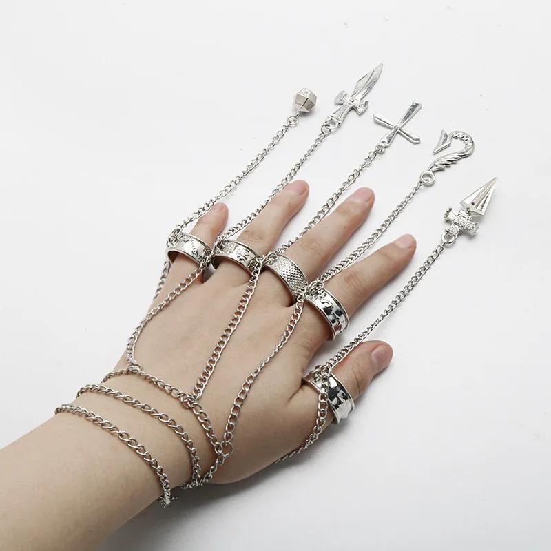 Anime Hunter x Hunter Kurapika Chain Rings Women Men Cosplay 1:1 Metal Pendant Clothing Accessories Jewelry Props