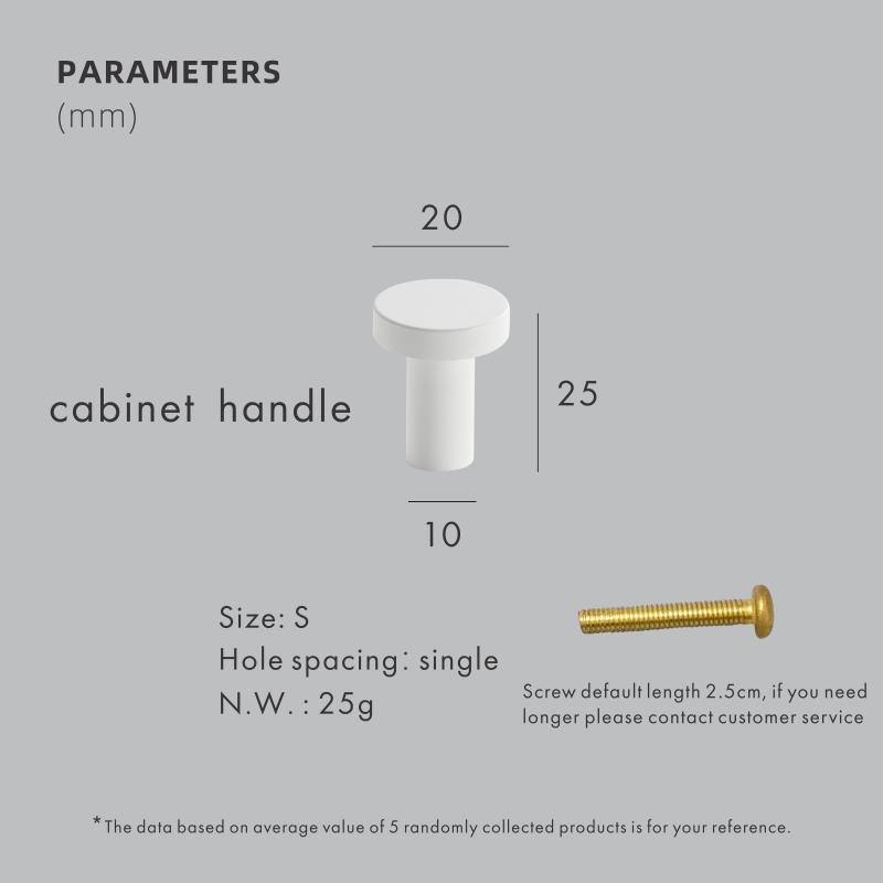 Dooroom Brass Matt White Round Cabinet Handles Wardrobe Drawer Knobs Kids' Room Indoor Kitchen Hallway Wall Clothes Hook