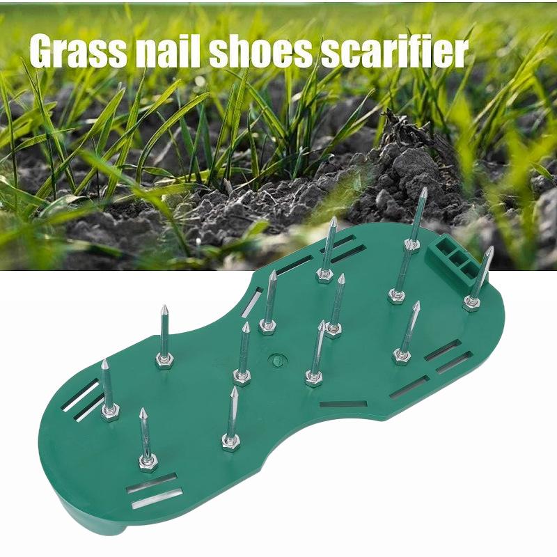 Lawn Aerator Shoes Spiked Garden Shoes Soil Aeration Adjustable for Men Women Self Leveling Epoxy Sole Yard Care Black Green