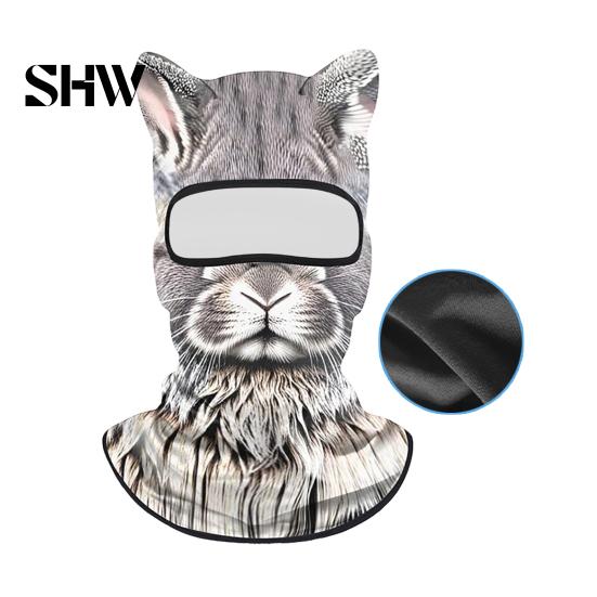 Cycling Face Mask 3D Animal with Ears, Breathable Ice Silk Balaclava for Moisture Wicking Spring Summer, Quick Drying UV Protection Full Cover