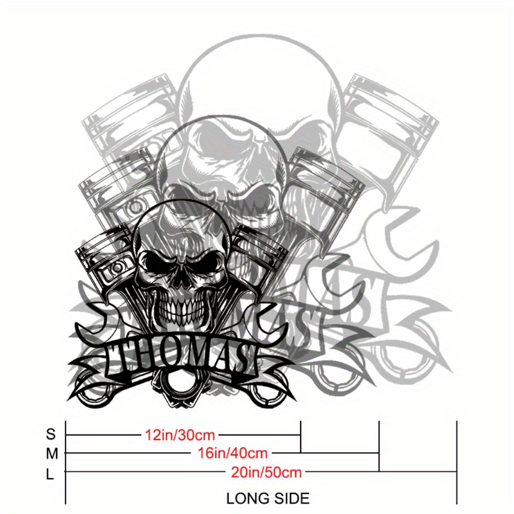 

Unique Tailored Metal Wall Art Skull Mechanic Tool Repair Sign Workshop Decor 30cm