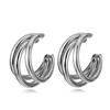 Popular Circle Asymmetrical Earrings For Women Modern Geometric Design Alloy