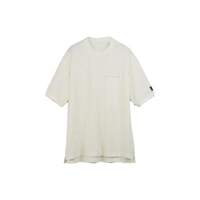 Y-3 Unifarbiges Rundhals-Kurzarm-T-Shirt mit Tasche Unisex-Oberteile Weiß HZ8842