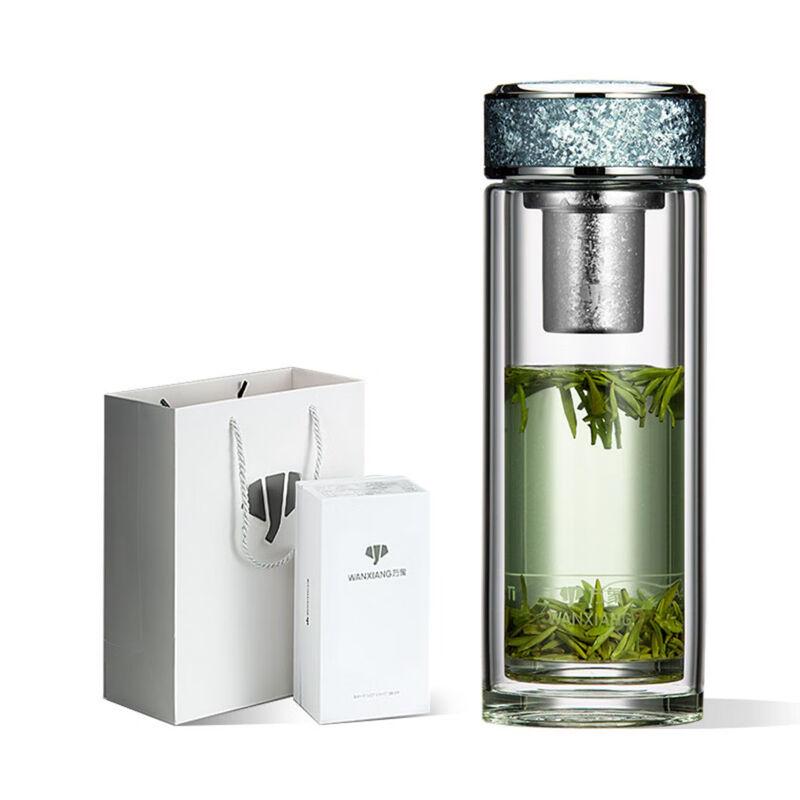 Wanshang Titanium Silver Double-Wall Antibacterial Glass Mug