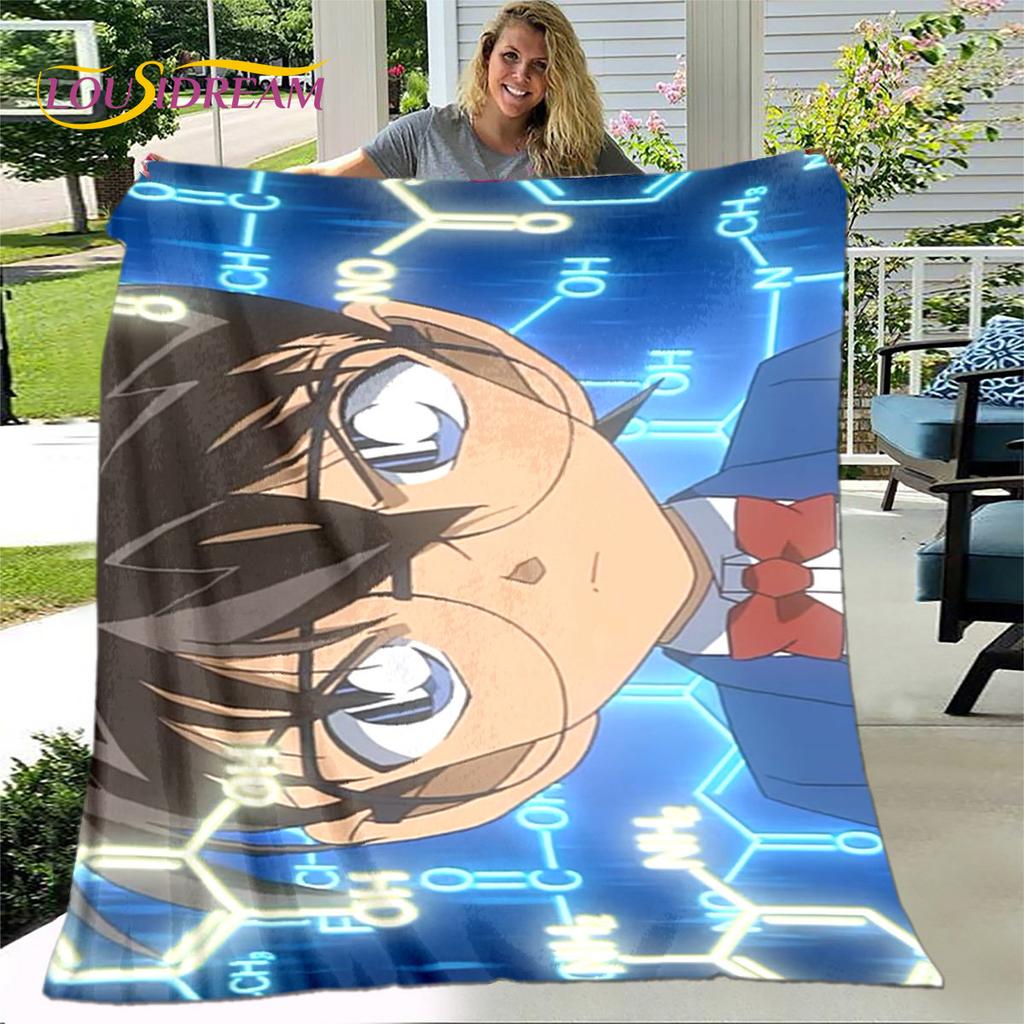 Anime Detective Conan Cartoon Soft Plush Blanket,Flannel Blanket Throw Blanket for Living Room Bedroom Bed Sofa Picnic Cover 3D