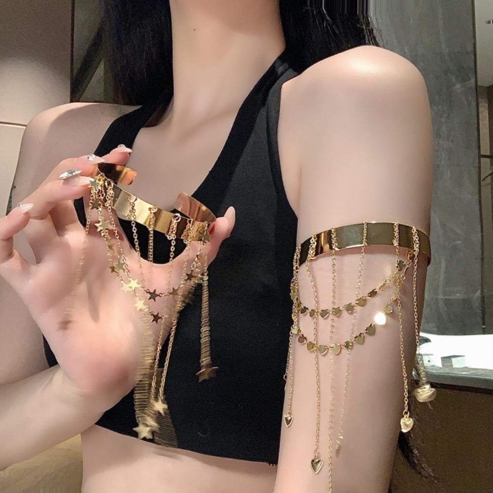Sweet Fringe Open Bangles Exquisite Upper Arm Cuff Upper Armband Hand Jewelry  Women