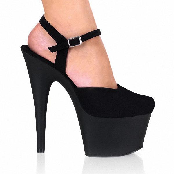 

2025 летние односложные тонкие босоножки на шпильке из матового бархата высотой 17 см с заклепками на толстой подошве, водонепроницаемые женские туфли на высоком каблуке 34