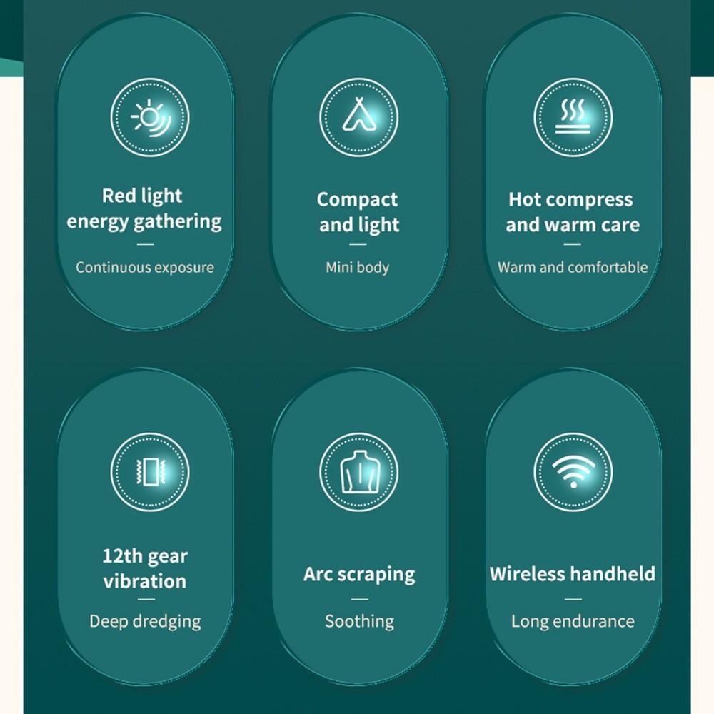 Meridian Dredging Brush Vibration Heating Gua Sha Massage Board Small Portable Electric Scraping Massager