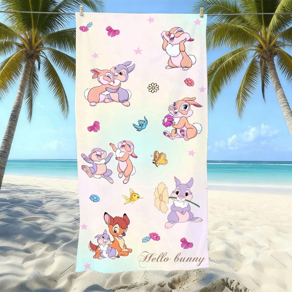 Cute Cartoon Printed Microfiber Beach Towel Quick Dry Bath Towel For Adults Kids Swimming