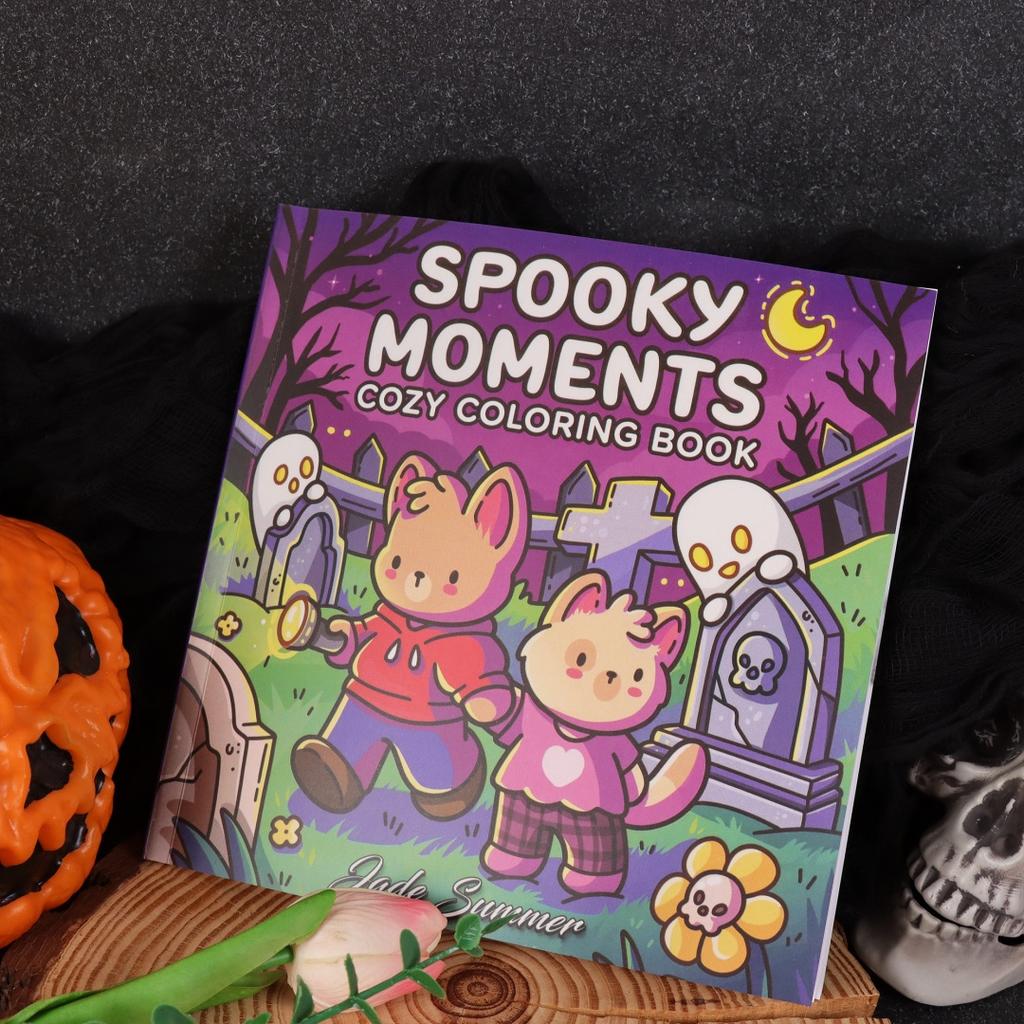 Spooky Moments: Vol. 2 Coloring Book for Adults and Teens Featuring Lovely Creepy Creatures in Cozy Moments for Relaxation