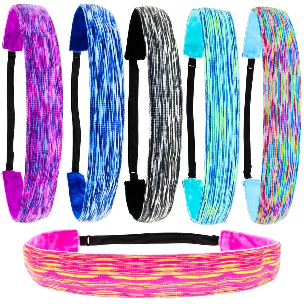 Sports Headband Stretch Elastic Gym Fitness Running Yoga Hair Bands Adjustable Non-slip Tennis Headwrap Outdoor Sports Sweatband