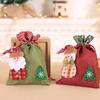 Festive Burlap Drawstring Gift Bag for Kids - Ideal for Apples, Candy, and Cookies