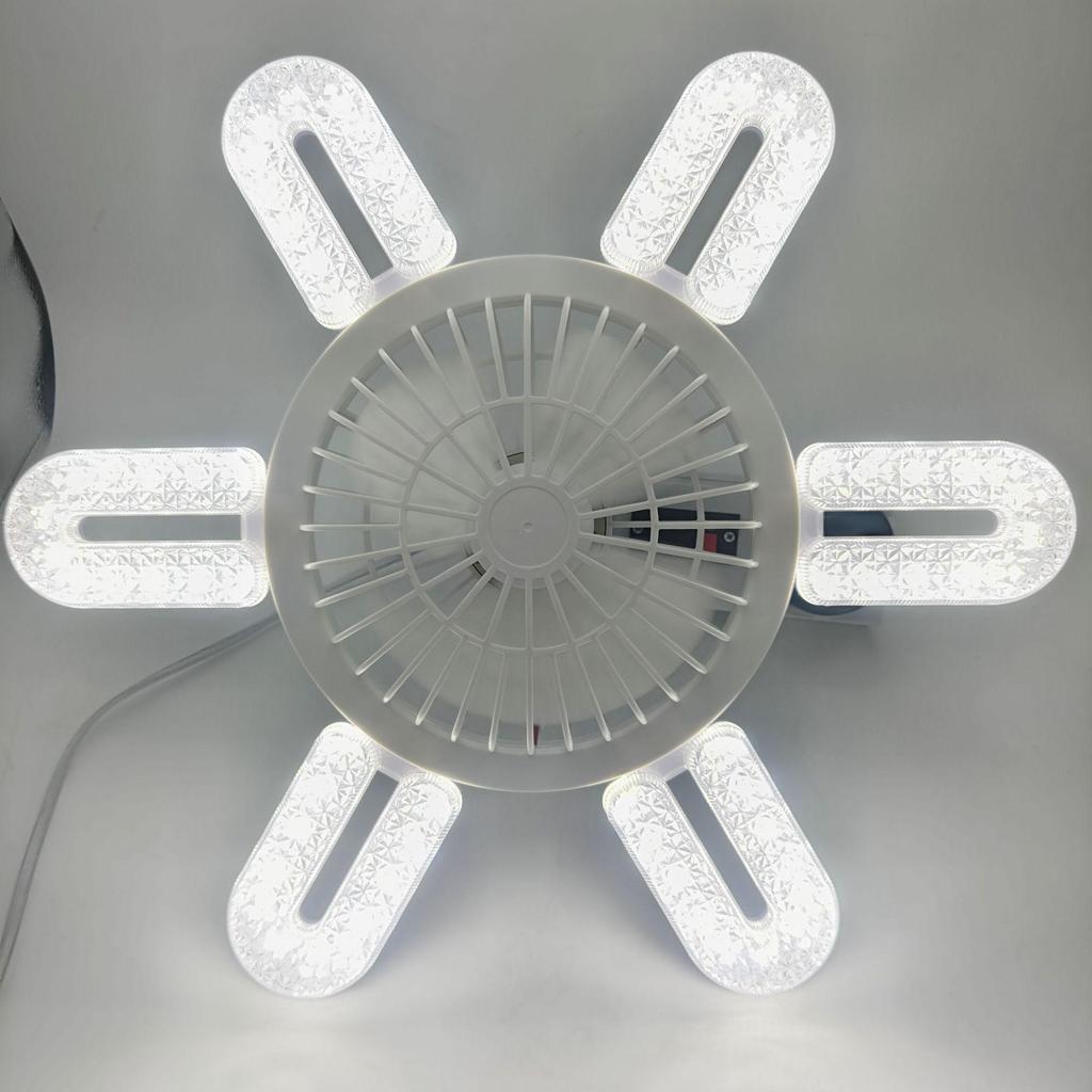 Crystal Style Dimmable LED Fan Light with Remote Control, E27 Screw Base for Home, Bedroom, and Dormitory.