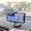 Rhinestone Horizontal Car Phone Holder with Suction Cup for Center Console Navigation