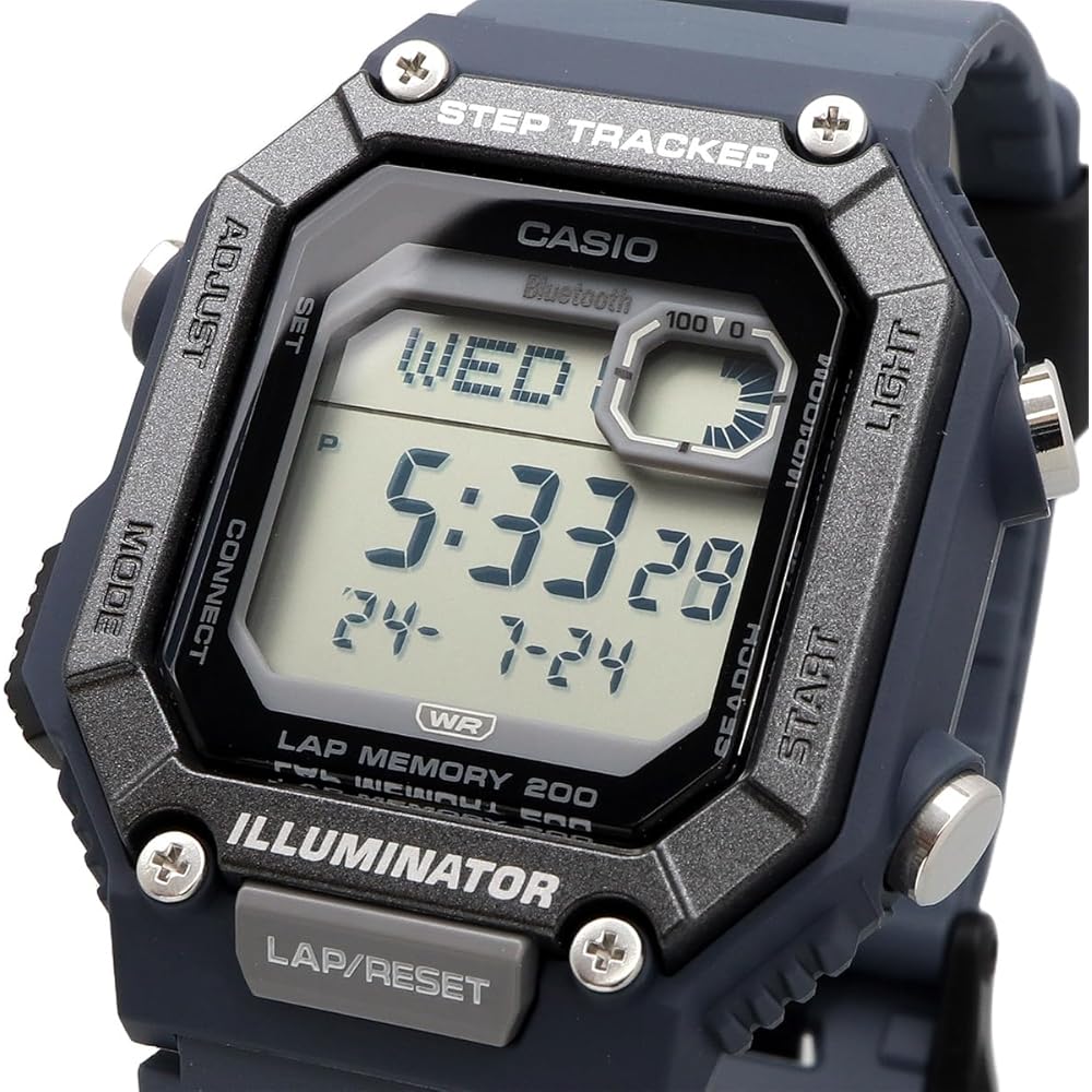 Casio WS-B1000-2AV Bluetooth Digital Watch Mobile Link Step Tracker Men's Dark Blue Gray