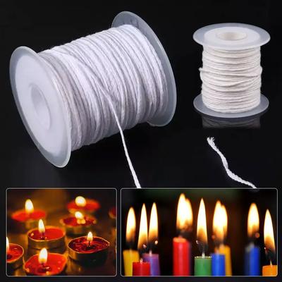 61 Meters/Roll White Candle Wick Cotton Candle Woven Wick Spool DIY Candle Making Material Smokeless Wax Pure Cotton Core