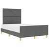 Bed Frame with Headboard Dark Grey 120 X 200 Cm Fabric